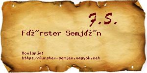 Fürster Semjén névjegykártya